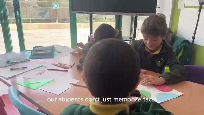 Children working together around a classroom table